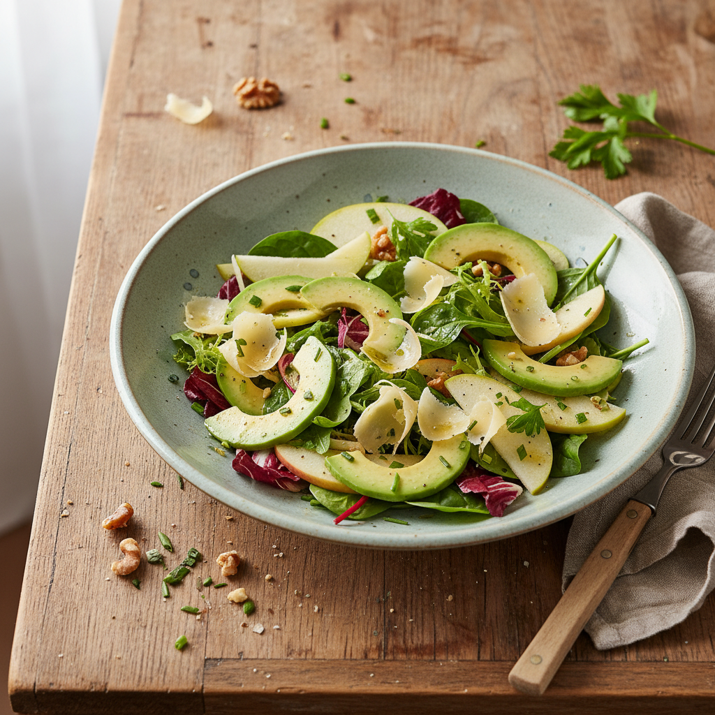 Salade Composée Avocat, Pomme et Gruyère