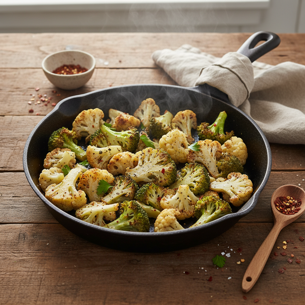 Chou-fleur et Brocoli Rôtis à la Poêle