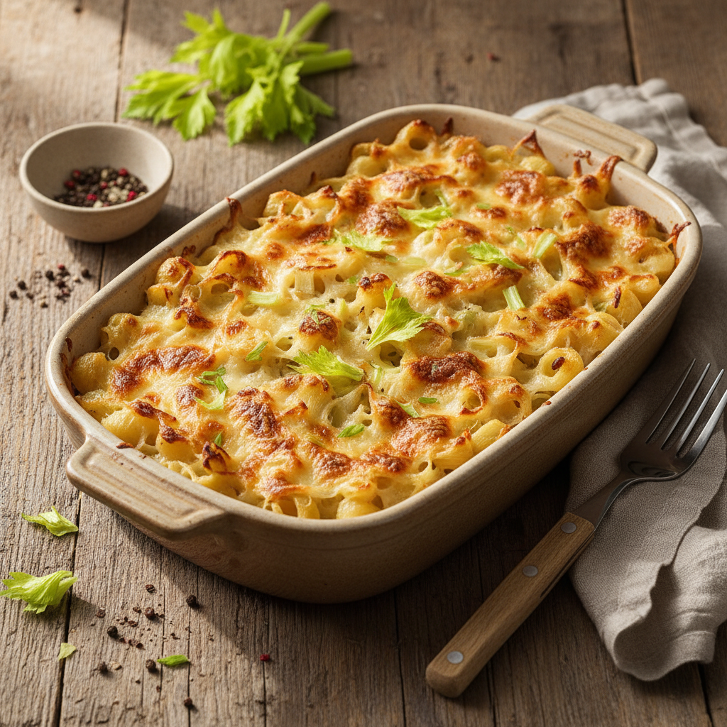 Coquillettes Gratinées au Céleri