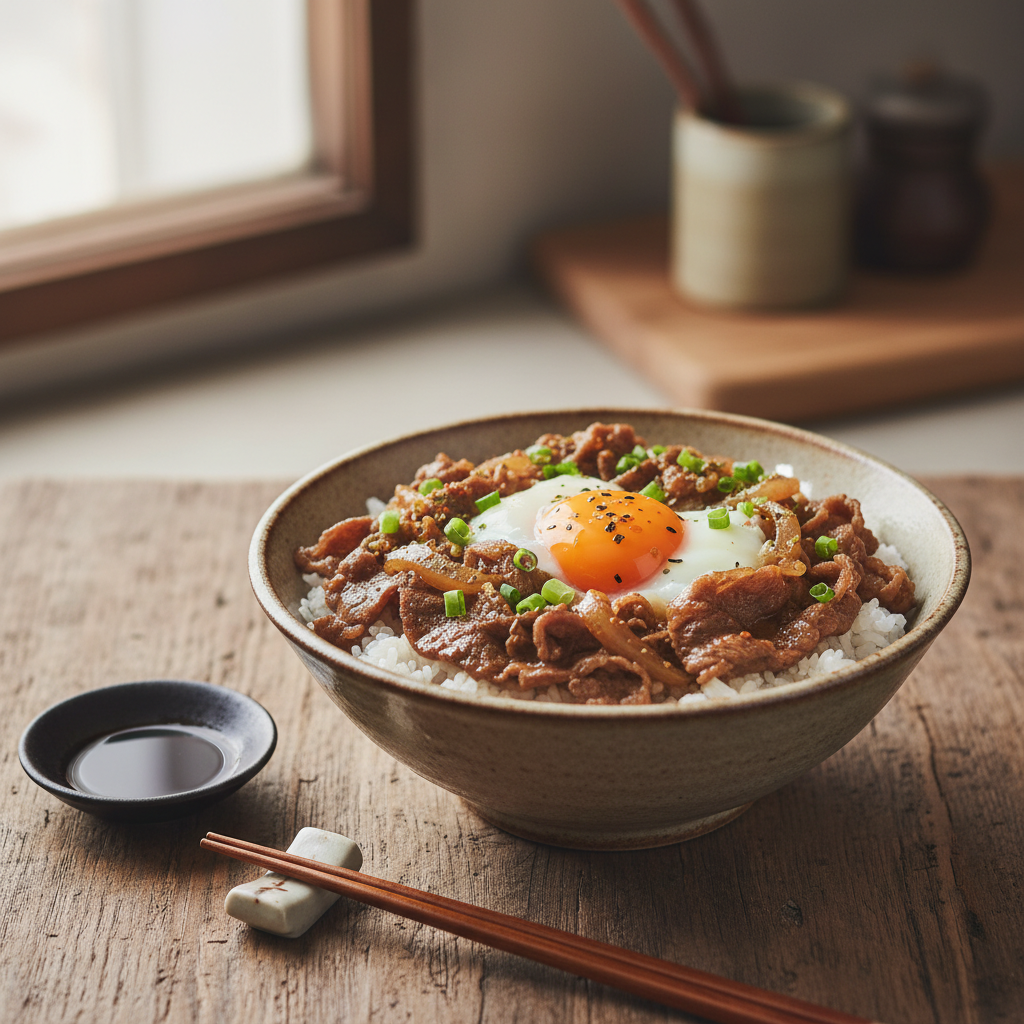 Donburi au Boeuf et Œuf (Gyudon)