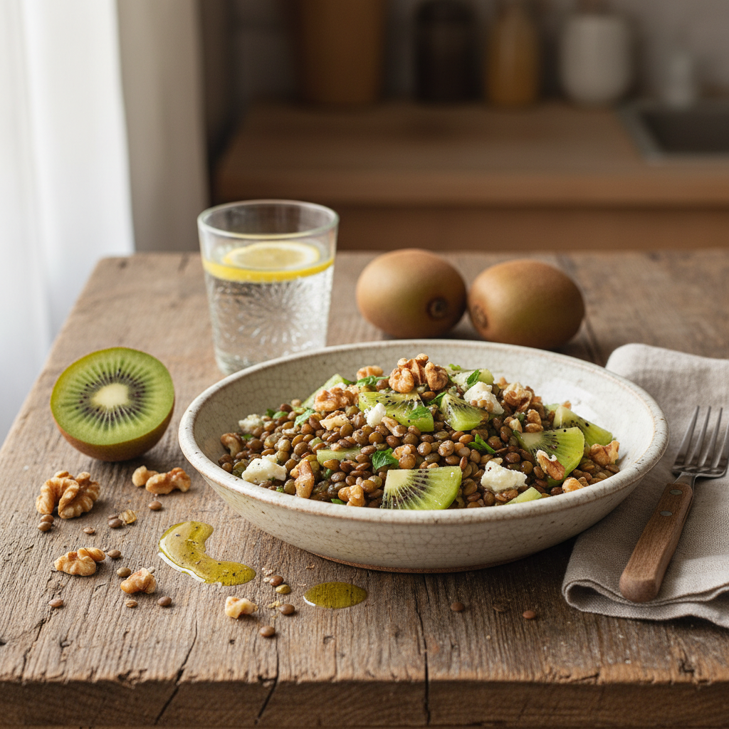 Salade de Lentilles aux Noix et Kiwis