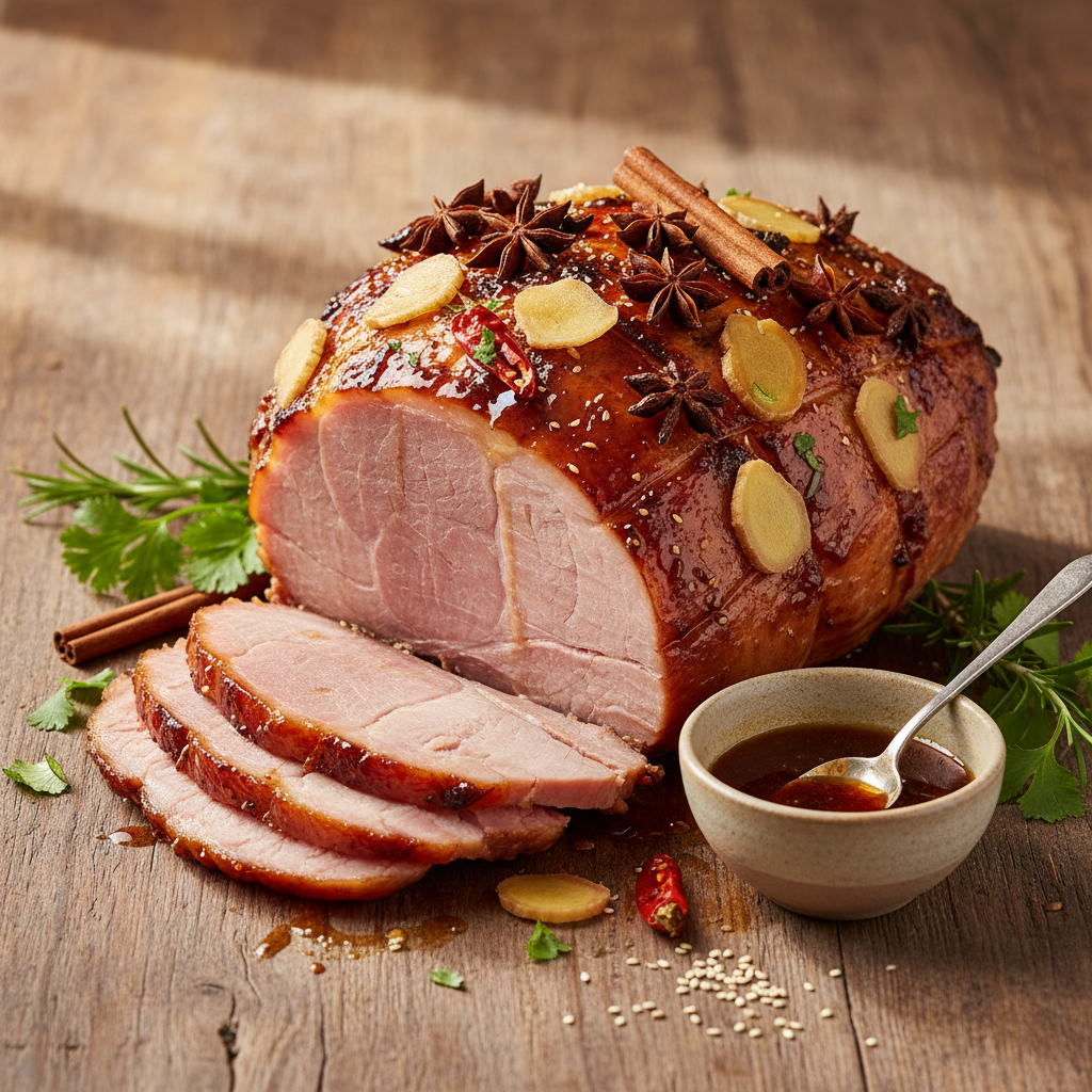 Jambon Glacé aux Épices Asiatiques et Miel