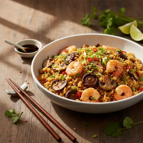 Shrimp and Mushroom Fried Rice
