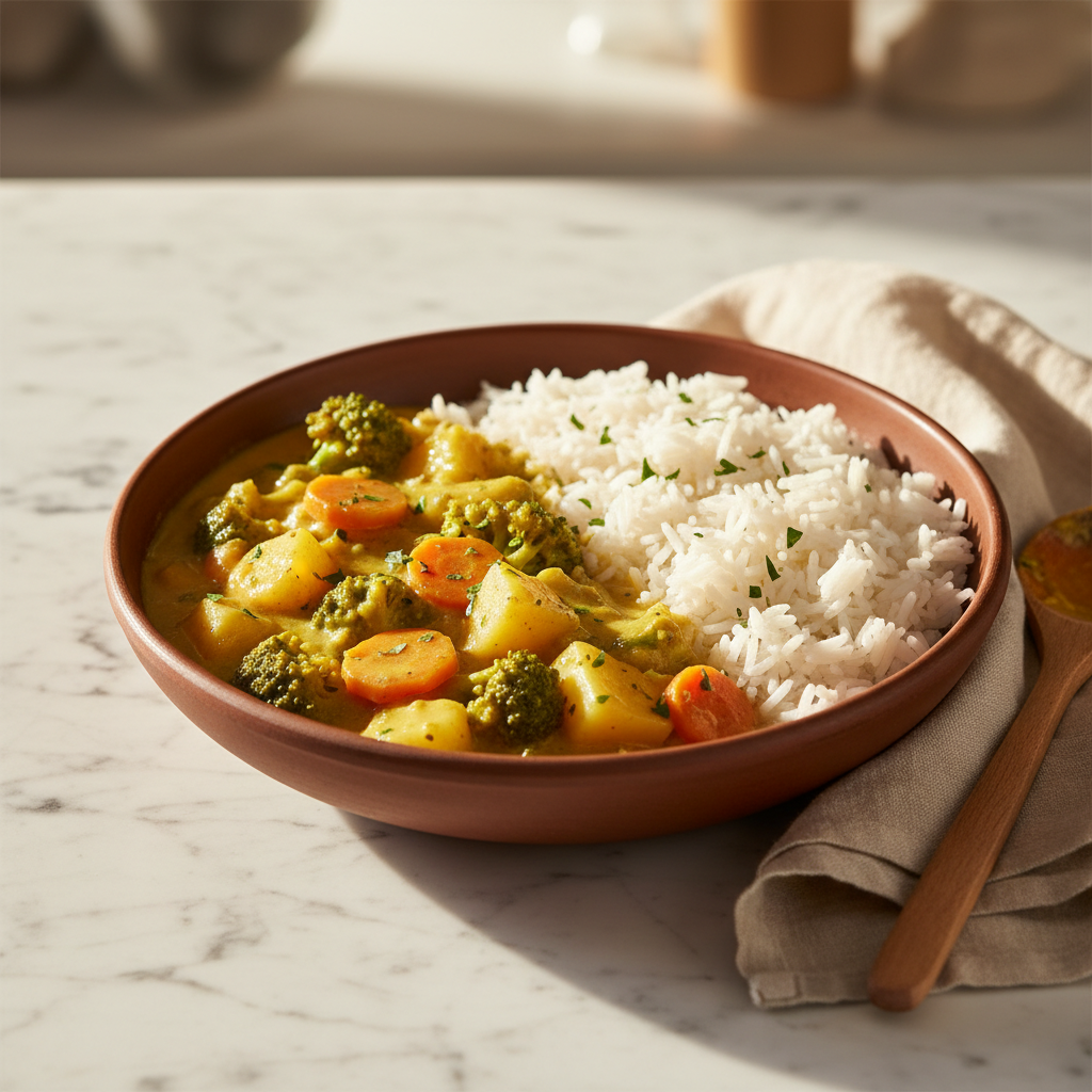 Curry de légumes avec riz