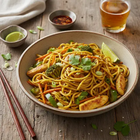 Quick Curry Stir-Fried Noodles