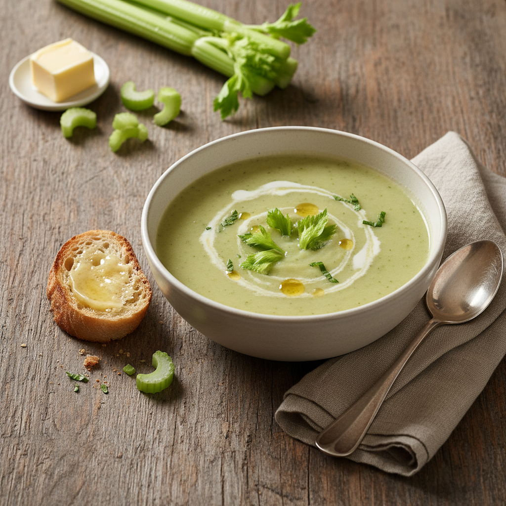 Soupe de céleri et crème