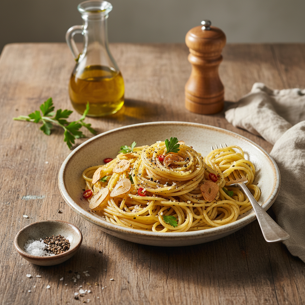 Pâtes Aglio e Olio Simplissimes