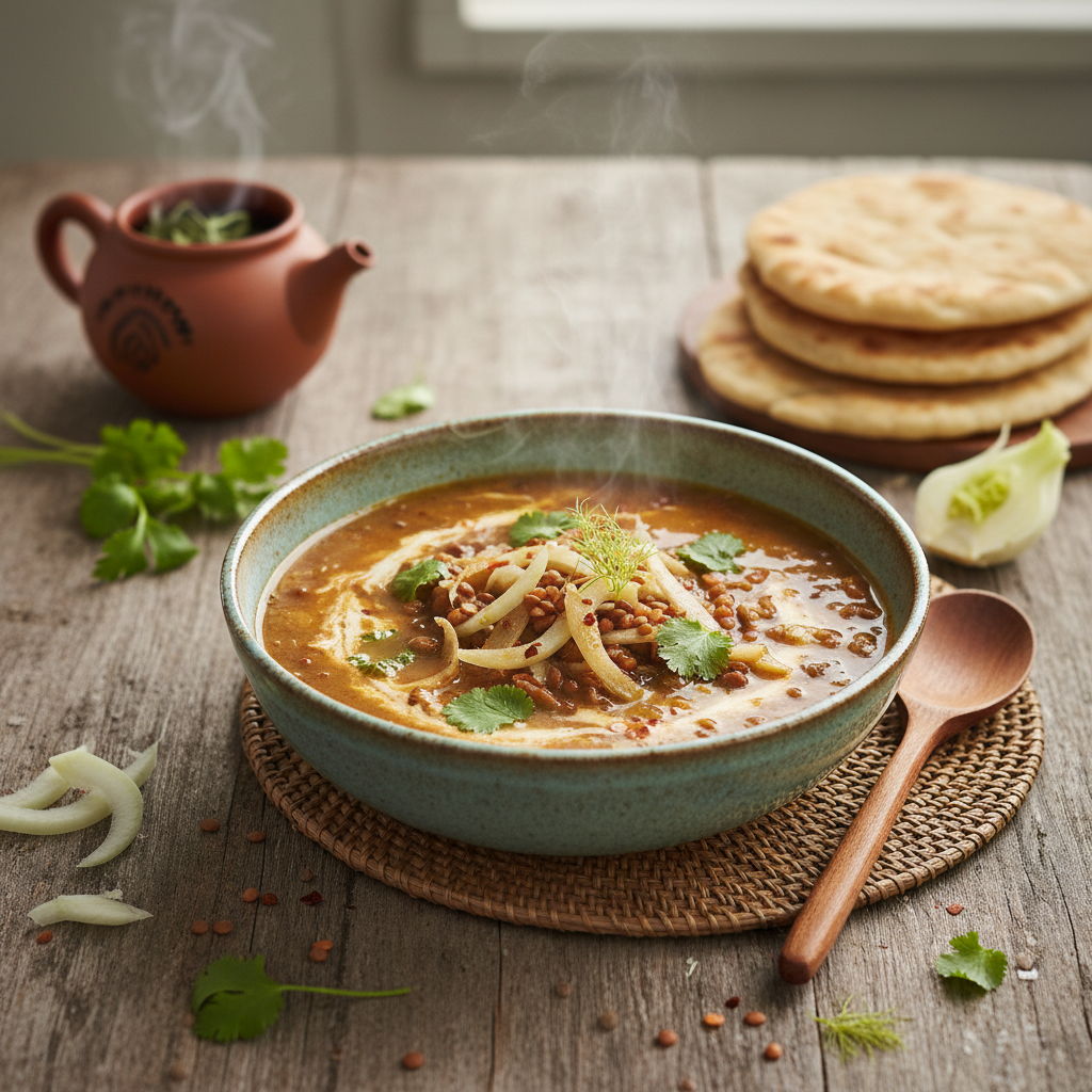 Soupe Asiatique de Lentilles et Fenouil