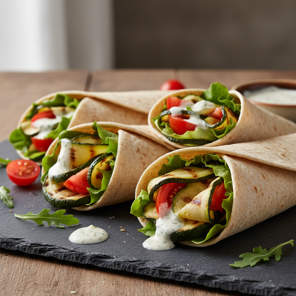 Wraps Végétariens Courgettes-Tomate