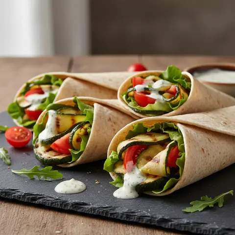 Vegetarian Zucchini and Tomato Wraps