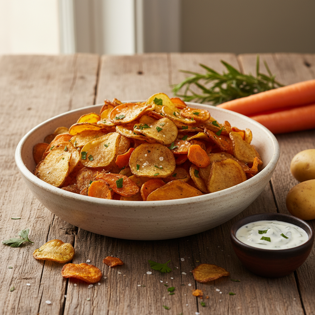 Chips de Pommes de Terre et Carottes Croustillantes