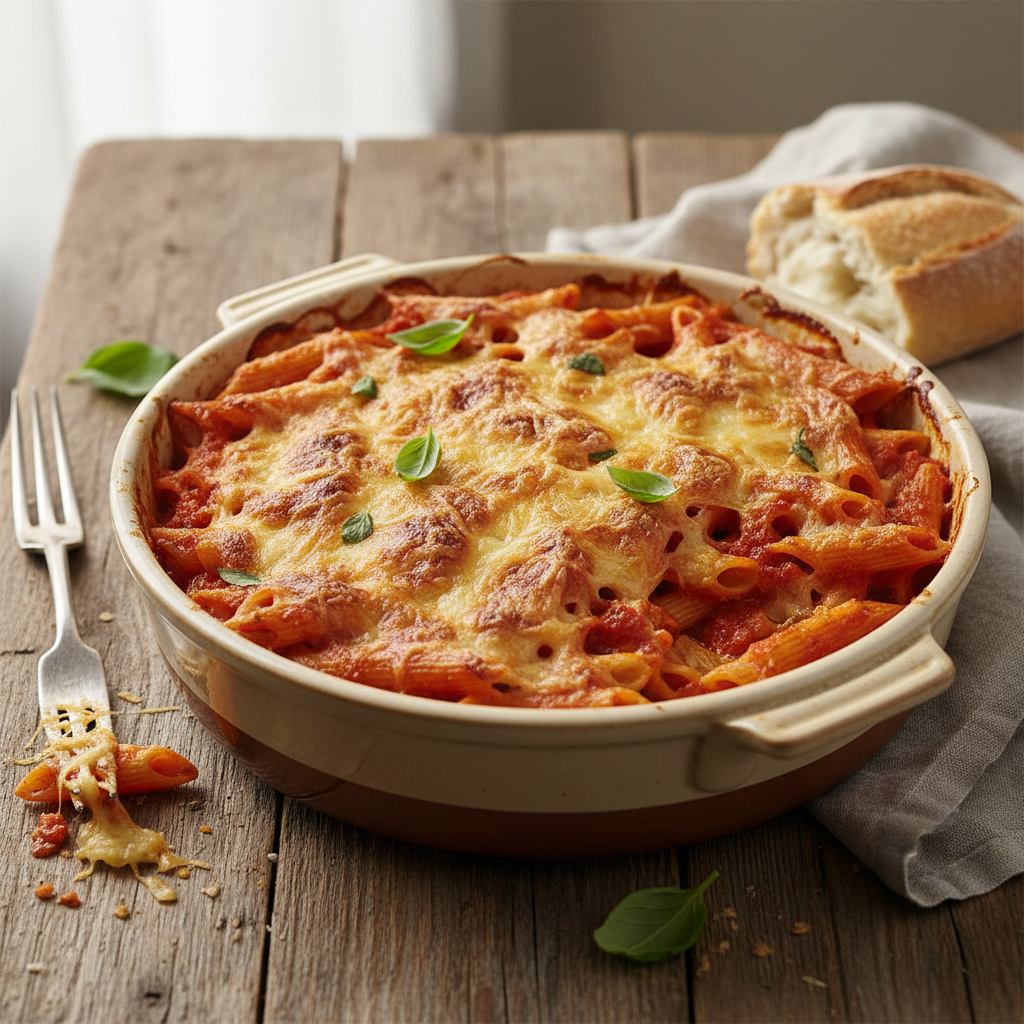 Gratin de Penne aux Tomates et Gruyère
