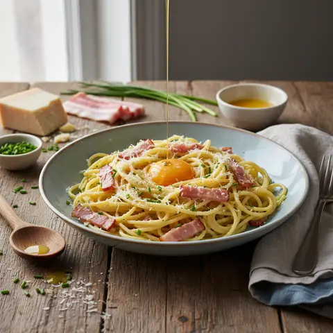 Leichte Carbonara-Pasta