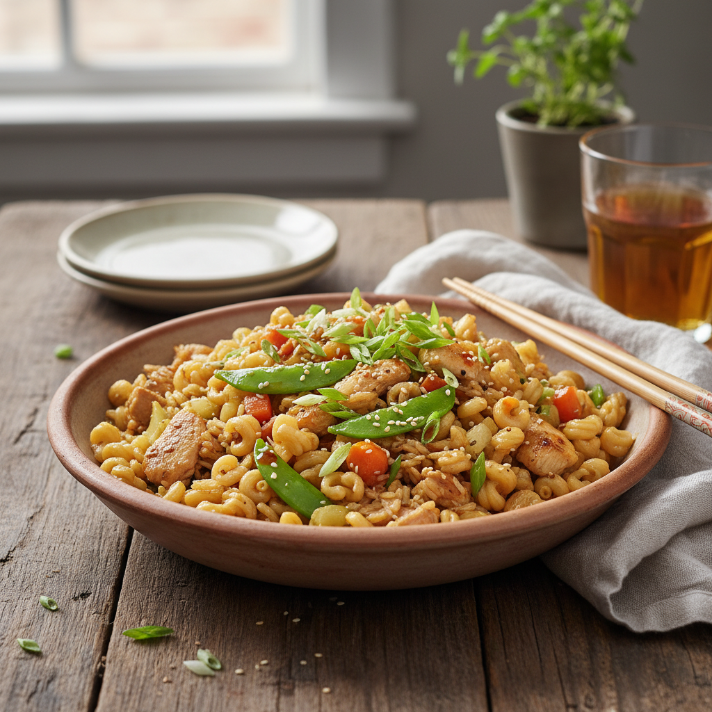 Riz Sauté aux Coquillettes et Légumes