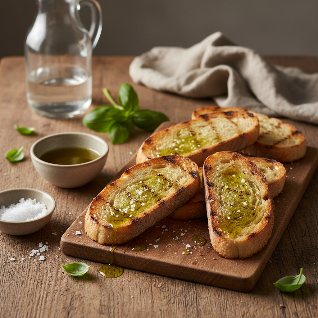 Tartines à l'Huile d'Olive et Pain Grillé
