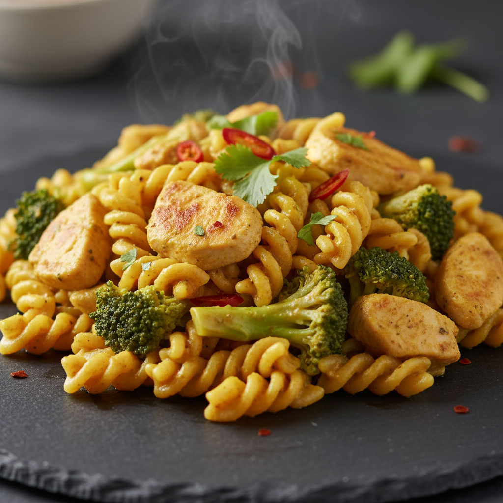 Pâtes Curry Poulet et Brocoli