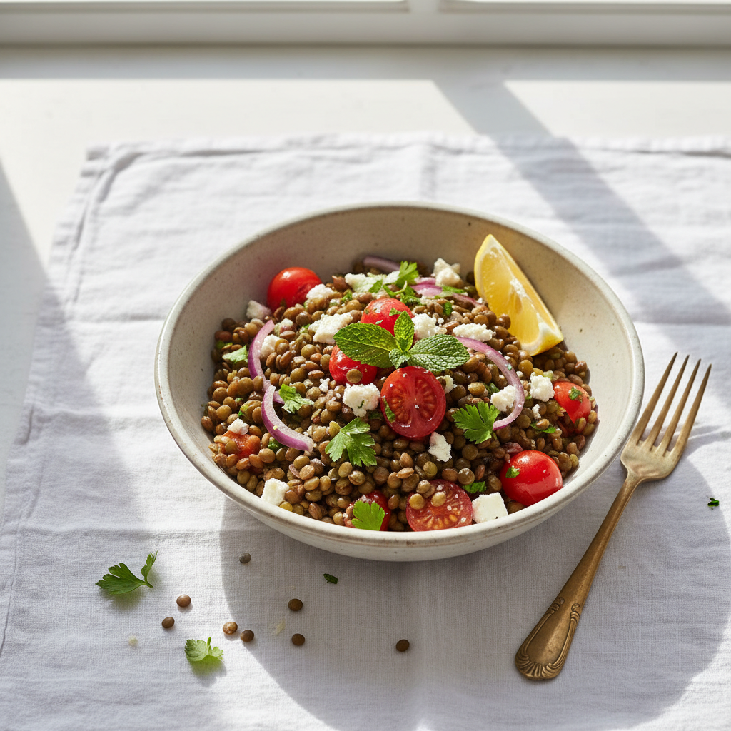 Salade de lentilles tièdes