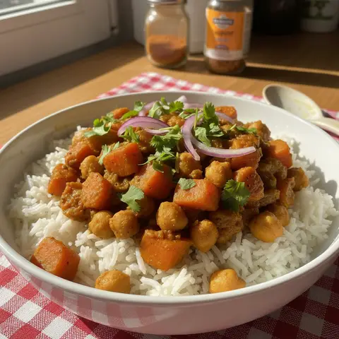Curry mit Karotten und Kichererbsen