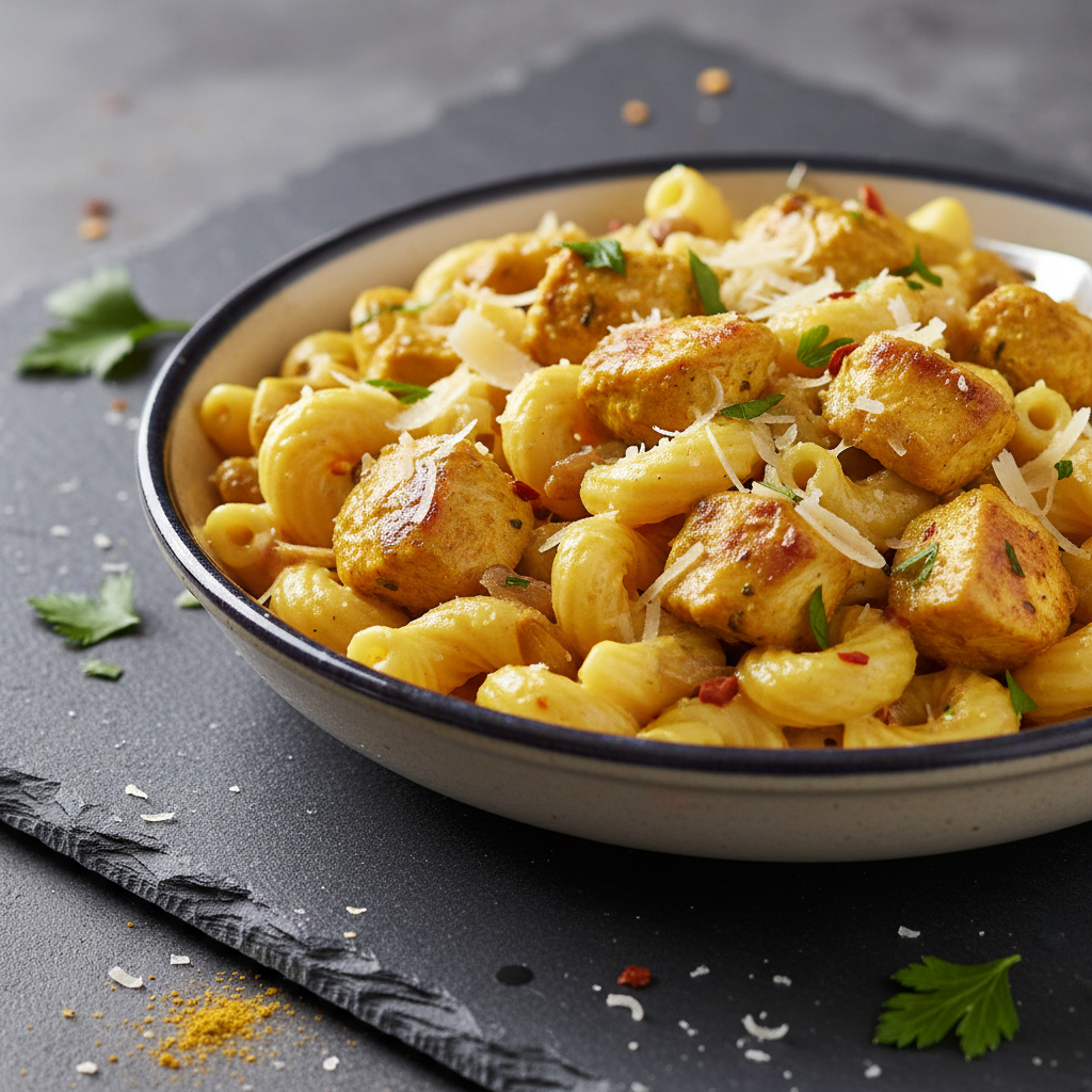 Pâtes au Curry et Poulet