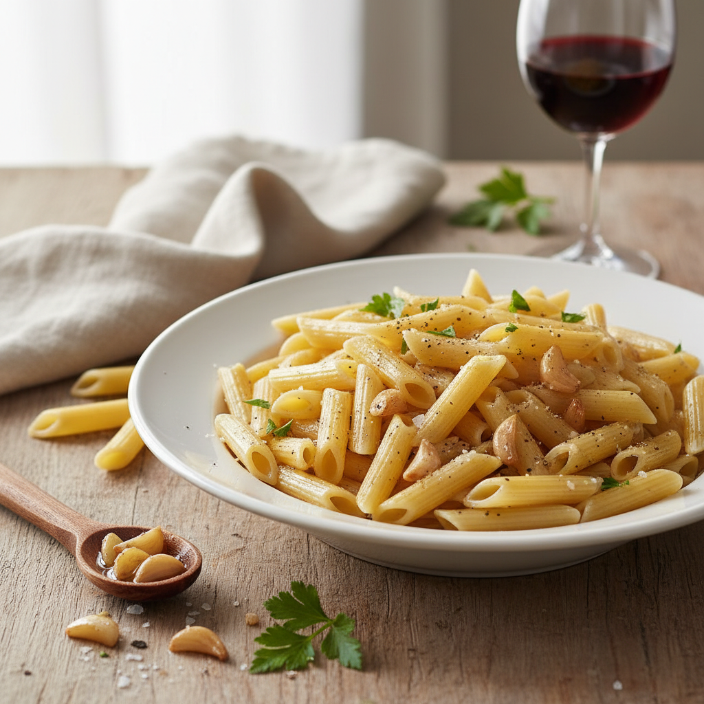 Penne à l'ail et huile