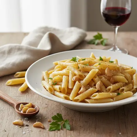 Penne mit Knoblauch und Öl