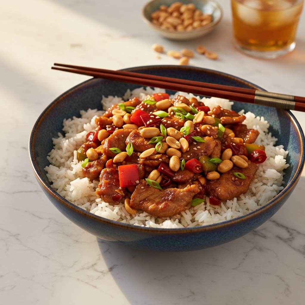 Kung Pao au Porc et Cacahuètes