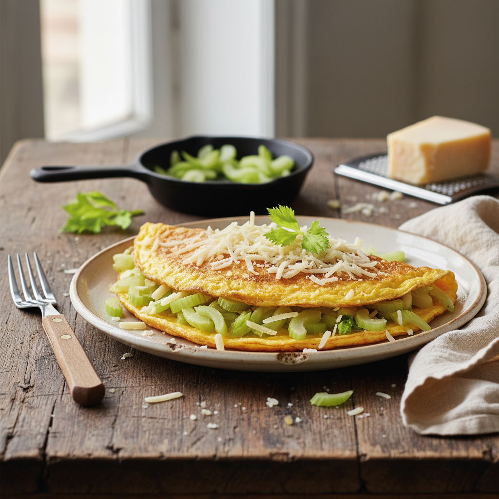 Omelette au Gruyère et Céleri