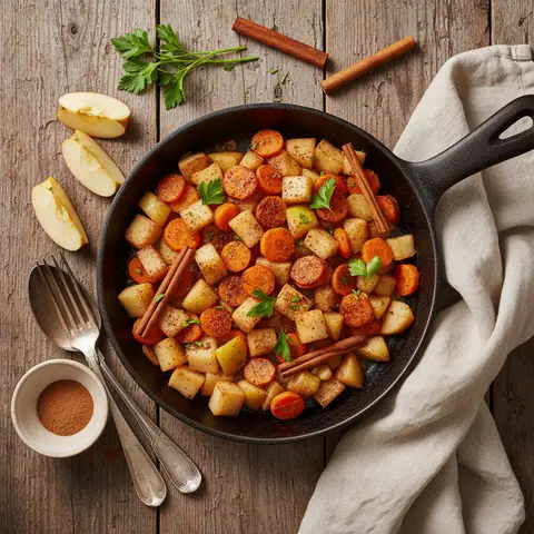 Sautéed Apples and Carrots with Cinnamon