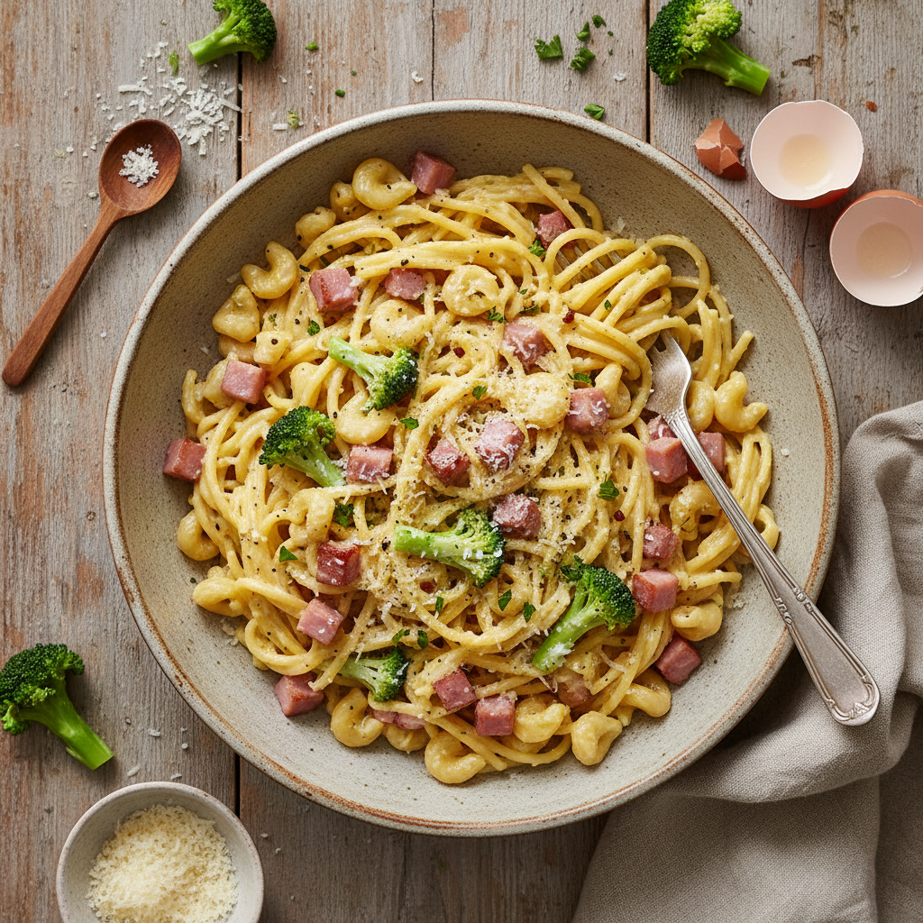 Pâtes Carbonara Jambon Brocoli Twist