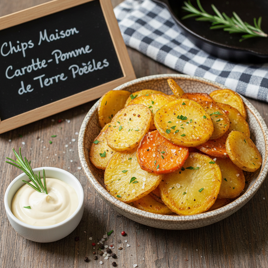 Chips Maison Carotte-Pomme de Terre Poêlées