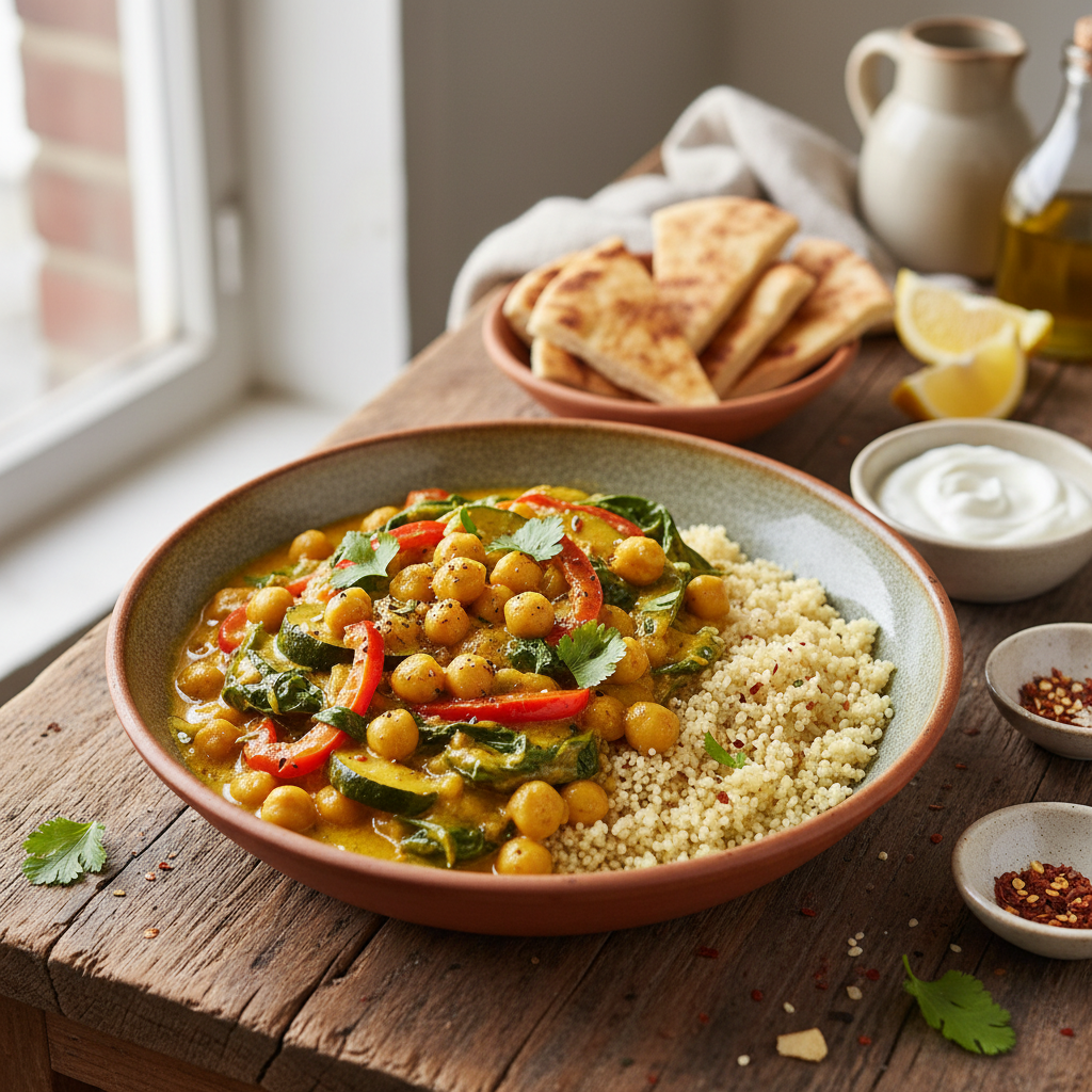 Curry de Pois Chiches et Légumes Méditerranéens