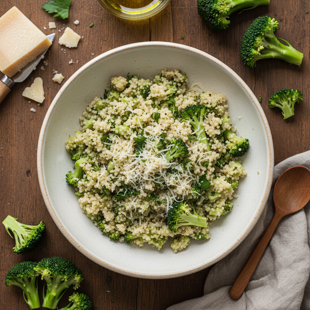 Risotto au Quinoa, Brocoli et Parmesan