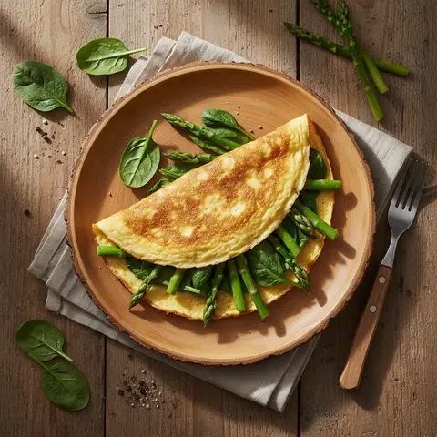 Omelet with Asparagus and Spinach