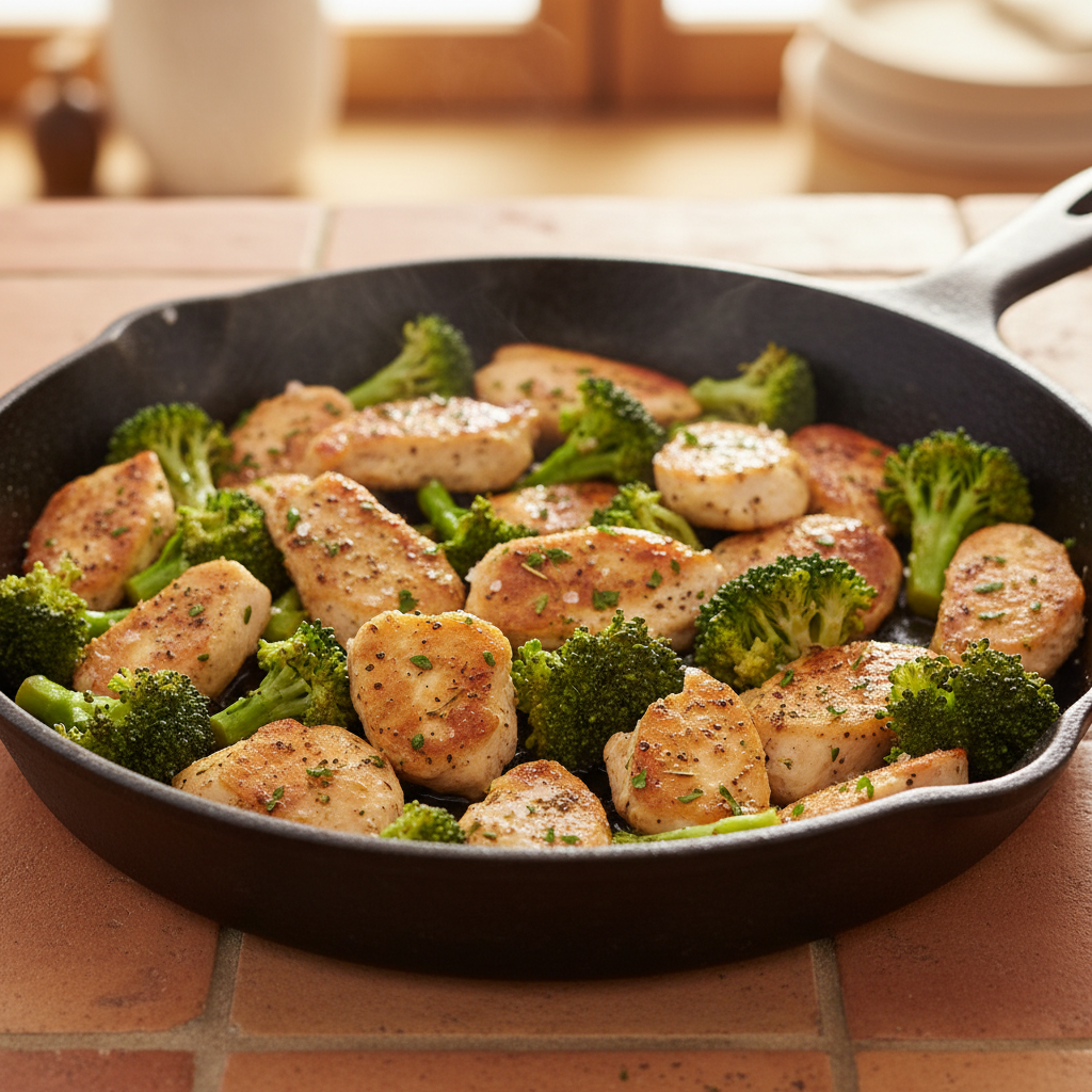 Poulet Sauté Brocoli Poêlée Rapide