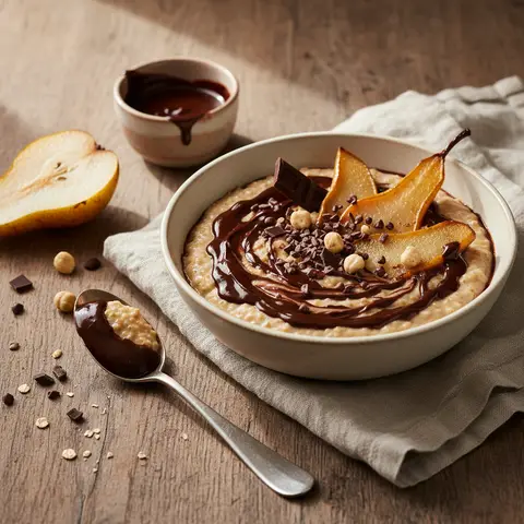 Pear and Chocolate Breakfast Porridge