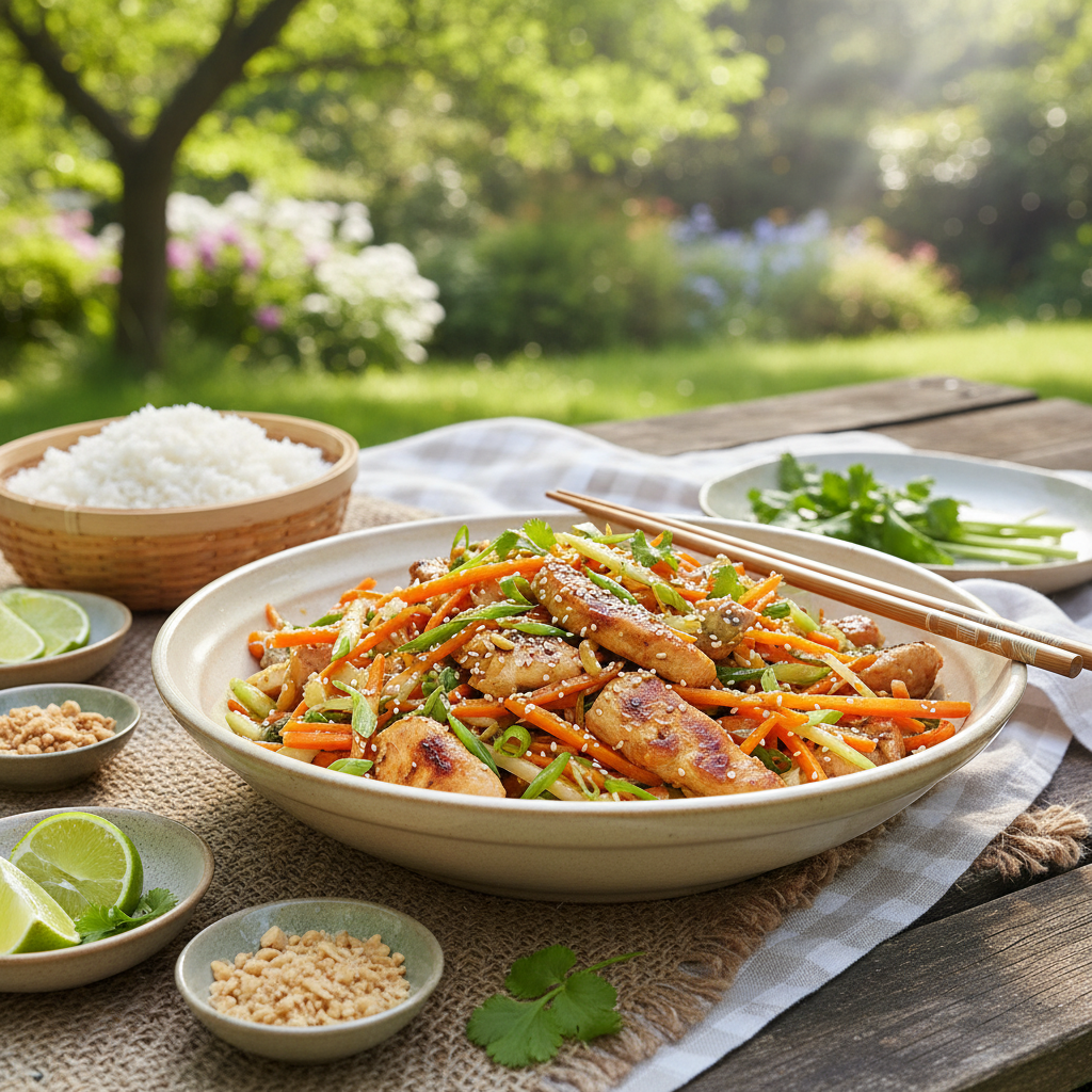 Wok Poulet-Carottes-Céleri