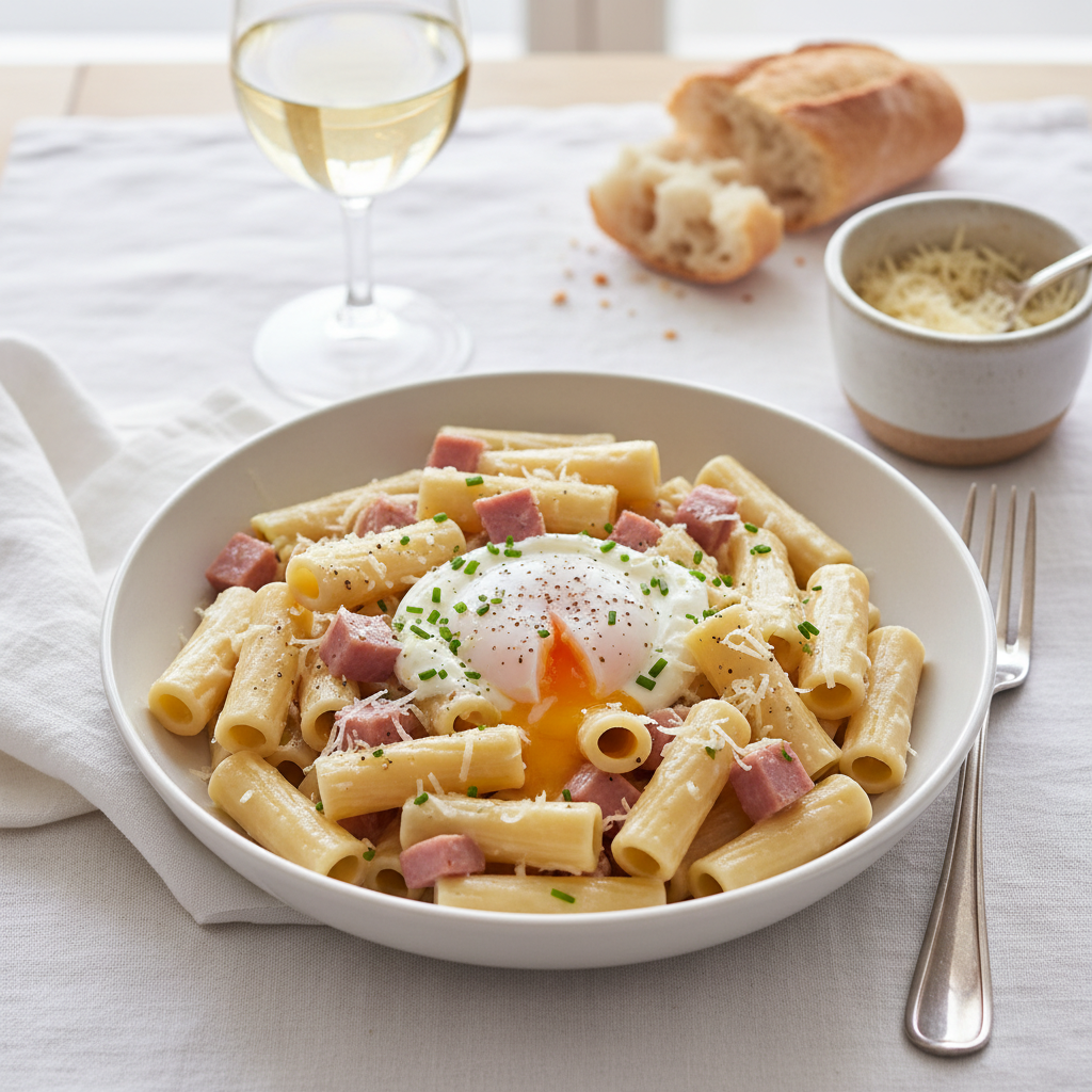 Pâtes à la carbonara française revisitée
