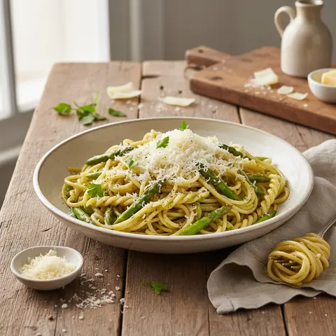 Nudeln mit Spargel und Parmesan
