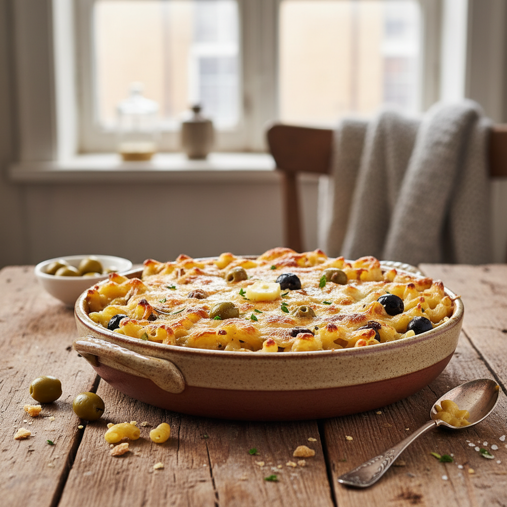 Coquillettes Gratinées aux Olives