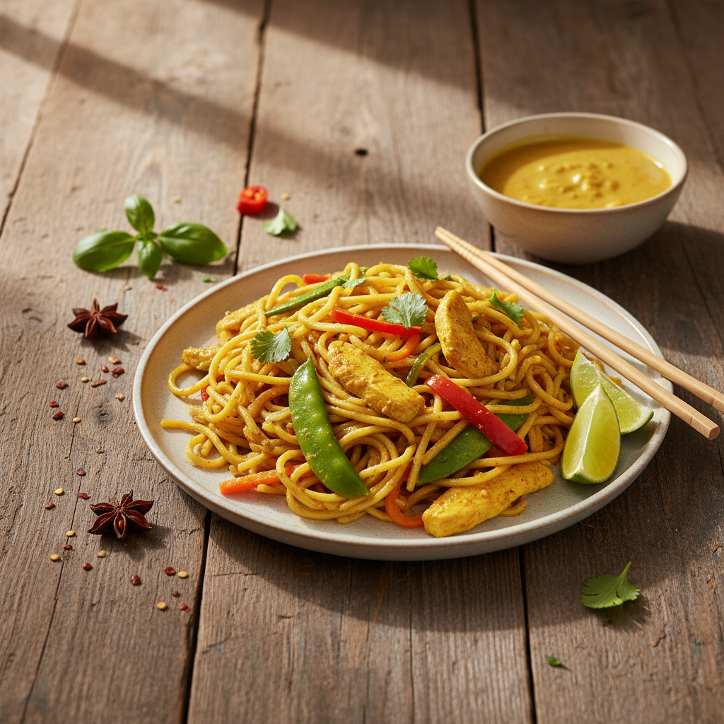Nouilles Sautées Curry Facile