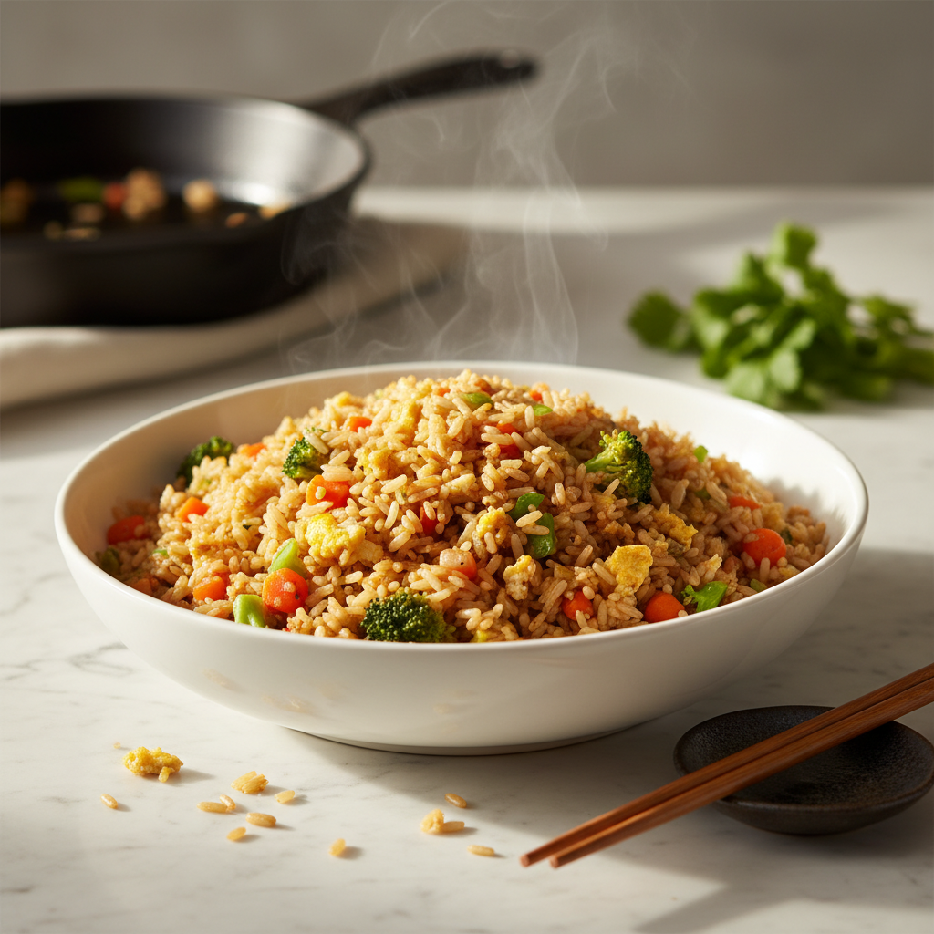 Riz Sauté aux Légumes et Oeufs