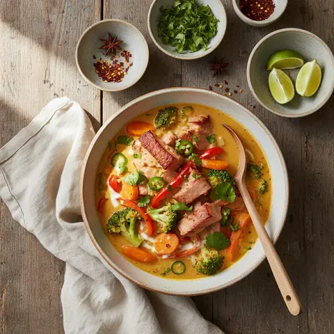 Quick Vegetable and Ham Curry