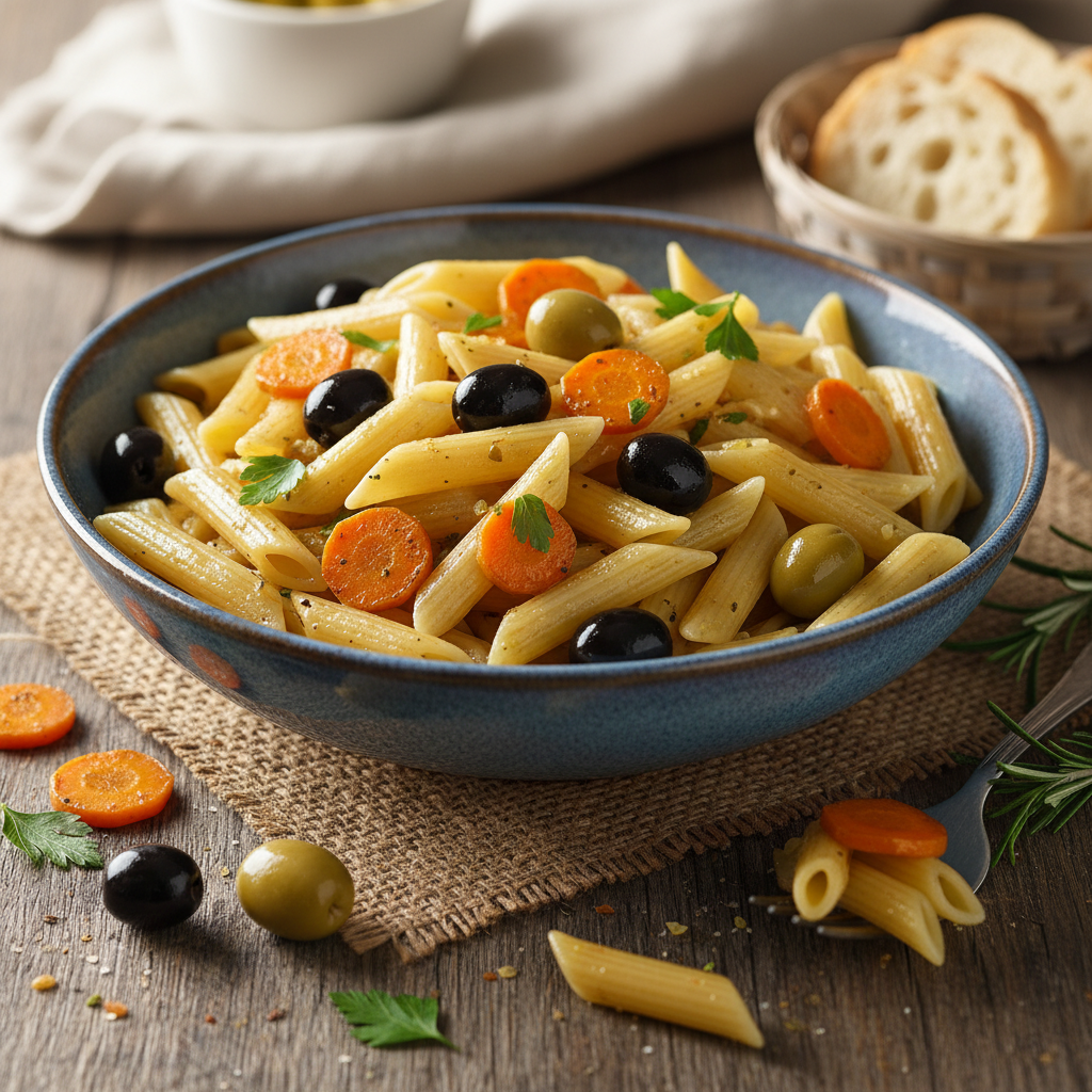 Penne aux Olives et Carottes