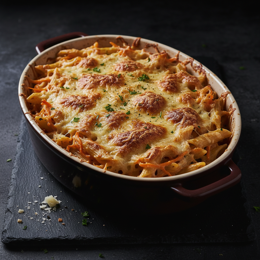 Gratin de Pâtes aux Carottes et Gruyère