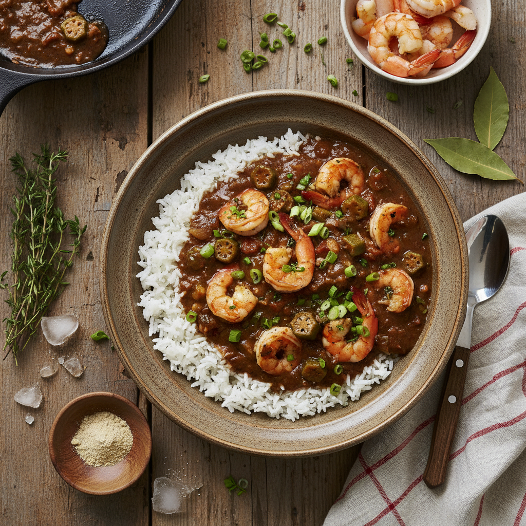 Gumbo au Gombo et Crevettes
