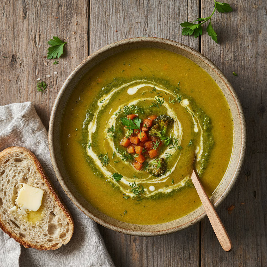 Soupe veloutée carotte-brocoli