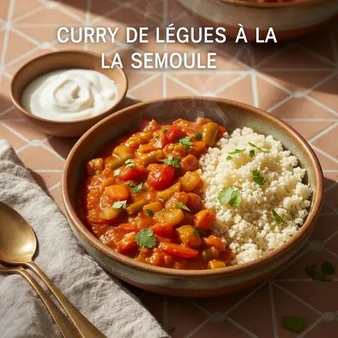 Vegetable Curry with Semolina
