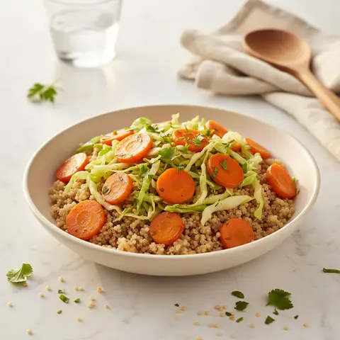 Sautéed Carrots and Cabbage with Quinoa