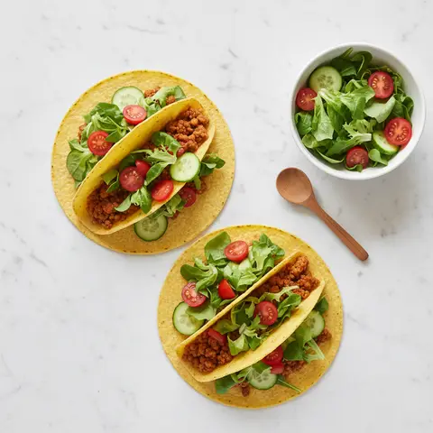 Hackfleisch-Tacos mit frischem Salat