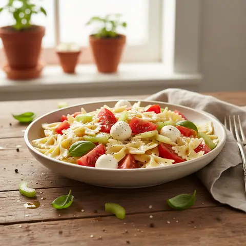 Farfalle mit Tomaten und Sellerie
